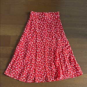 Sezane Floral Midi Skirt